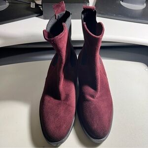 Ladies Emanuele Crasto Burgundy Suede Boots Sz 39